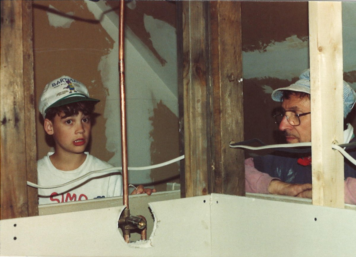 Christian Militello alongside his guiding light, grandfather 'Pop', embodying the foundation of Militello Painting and Powerwashing.