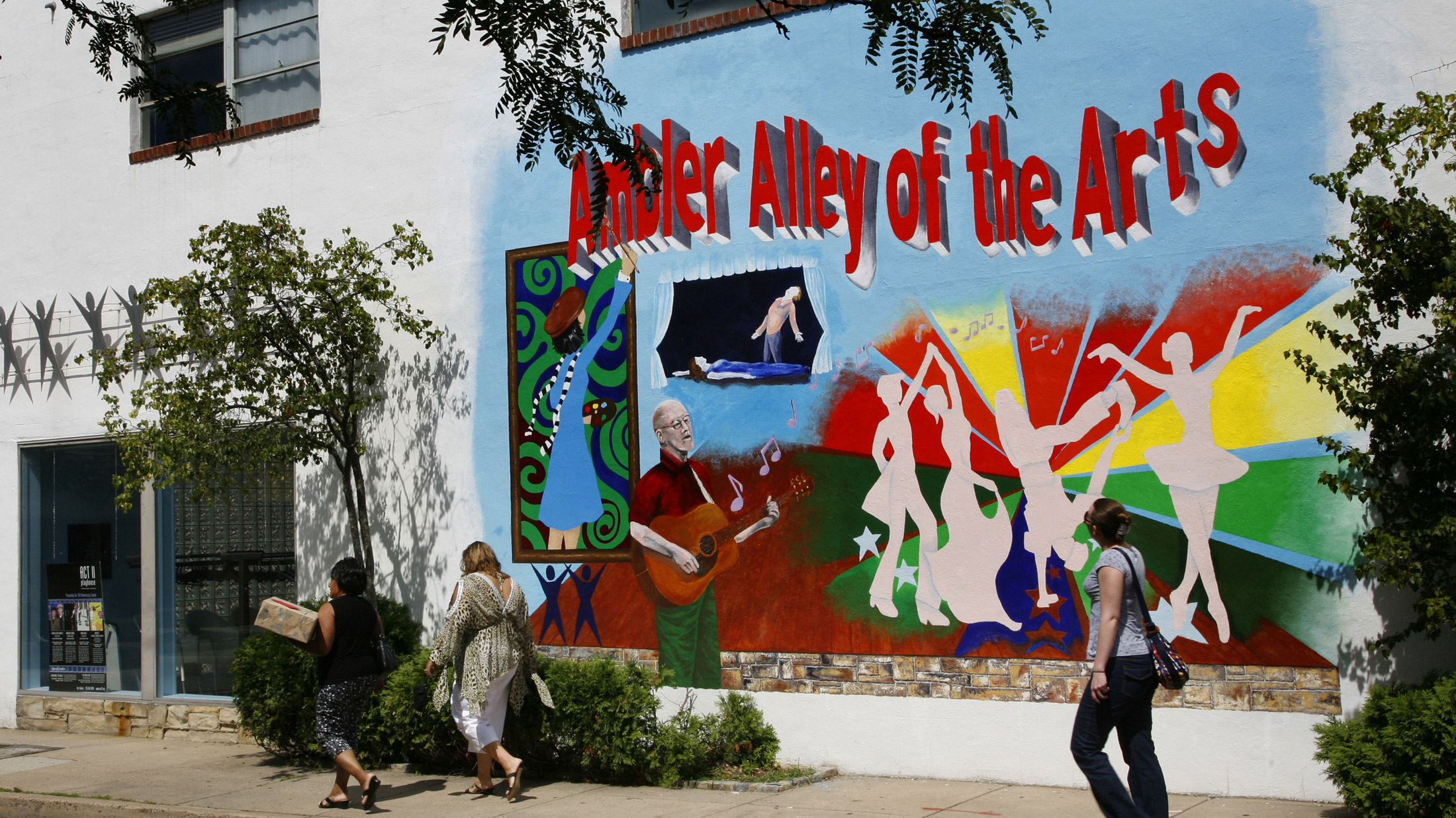 A mural in Ambler showcases the town's artistic flair and cultural diversity.